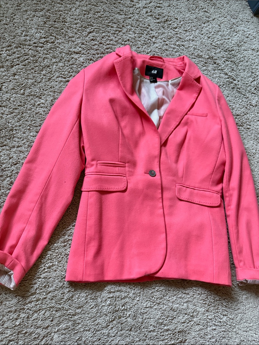 H&M Coral Pink Women's Single-Button Blazer